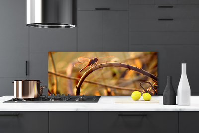 Painel vidro cozinha Planta da Natureza da Libélula