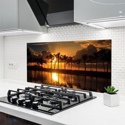 Painel vidro cozinha Árvores Sol Paisagem