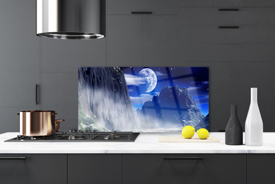 Painel cozinha Montanhas Noite Lua Paisagem