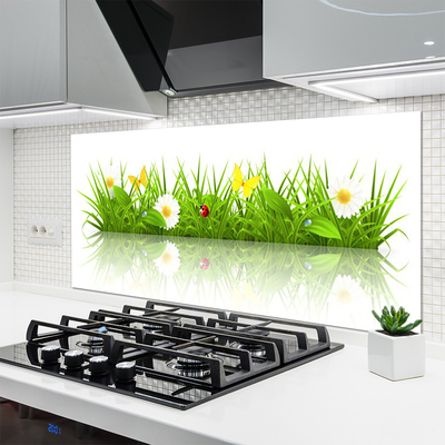 Painel vidro cozinha Grama Natureza Planta