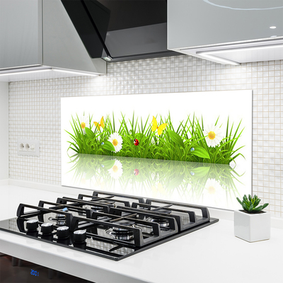 Painel vidro cozinha Grama Natureza Planta
