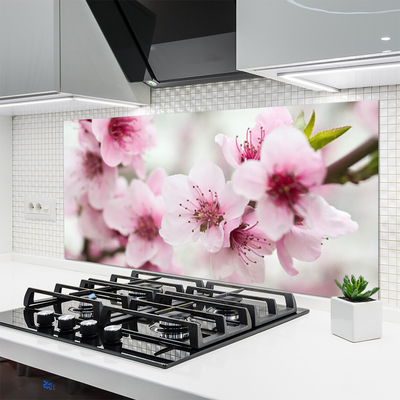 Painel vidro cozinha Flores Planta Natureza