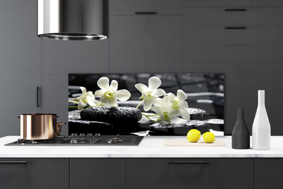 Painel vidro cozinha Planta de Pedras de Orquídea