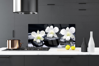 Painel vidro cozinha Planta de Pedras de Orquídea