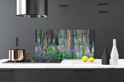 Painel vidro cozinha Árvores da Floresta Natureza