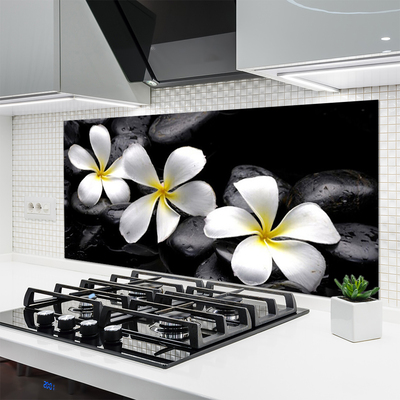 Painel vidro cozinha Planta de flor de plumeria
