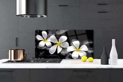Painel vidro cozinha Planta de flor de plumeria