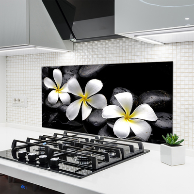 Painel vidro cozinha Planta de flor de plumeria