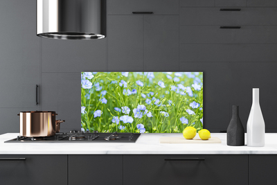 Painel vidro cozinha Flores Grama Planta Natureza