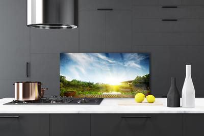 Painel vidro cozinha Paisagem do lago