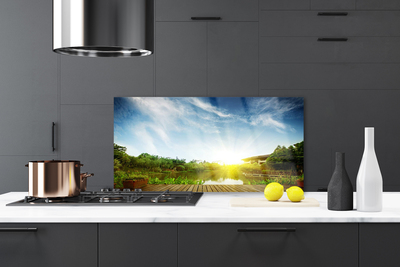 Painel vidro cozinha Paisagem do lago