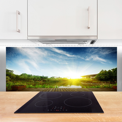 Painel vidro cozinha Paisagem do lago