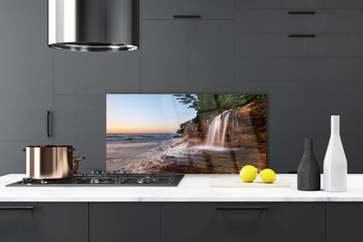 Painel vidro cozinha Paisagem de Cachoeira Água