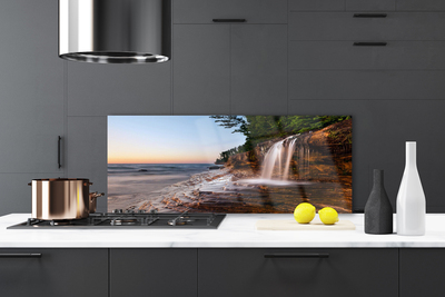 Painel vidro cozinha Paisagem de Cachoeira Água