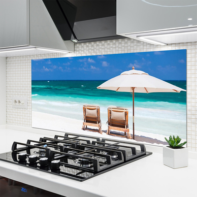 Painel vidro cozinha Paisagem de guarda-sol