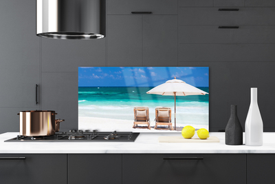 Painel vidro cozinha Paisagem de guarda-sol