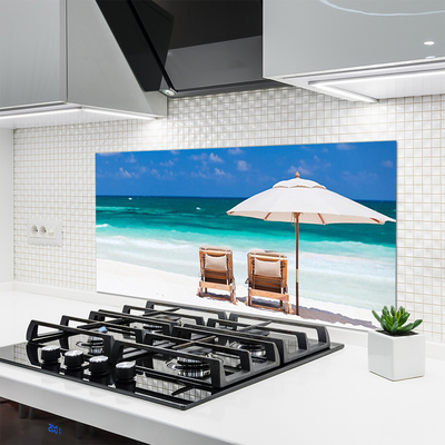 Painel vidro cozinha Paisagem de guarda-sol