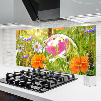 Painel vidro cozinha Flores Planta Natureza