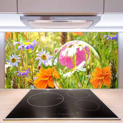 Painel vidro cozinha Flores Planta Natureza