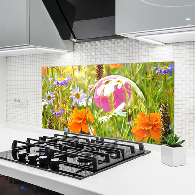 Painel vidro cozinha Flores Planta Natureza