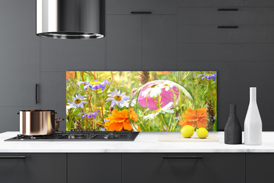 Painel vidro cozinha Flores Planta Natureza