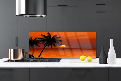 Painel cozinha Palmeira Mar Sol Paisagem
