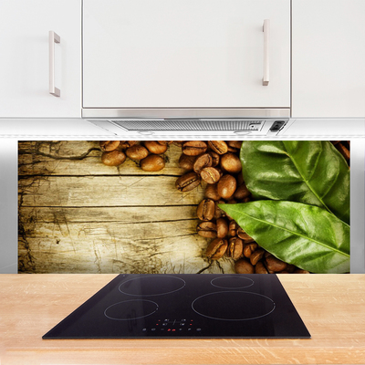 Painel cozinha Grãos de café folhas cozinha