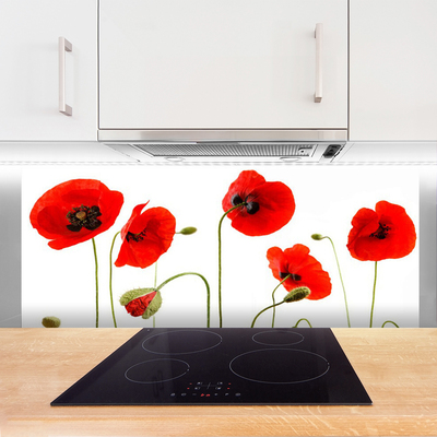 Painel vidro cozinha Papoulas Plantam Natureza