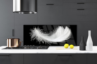 Painel vidro cozinha Arte de penas