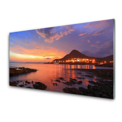 Painel vidro cozinha Paisagem do Mar de Pedras