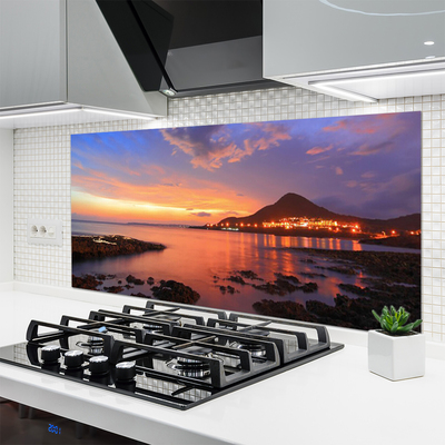 Painel vidro cozinha Paisagem do Mar de Pedras