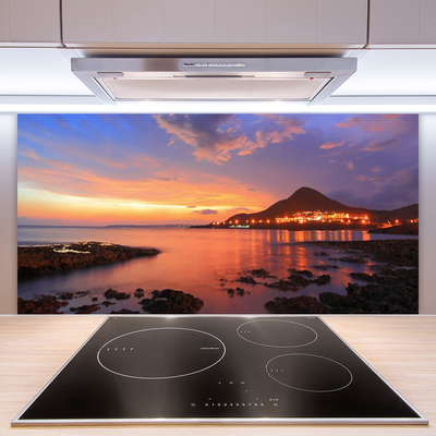 Painel vidro cozinha Paisagem do Mar de Pedras