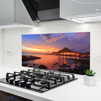 Painel vidro cozinha Paisagem do Mar de Pedras