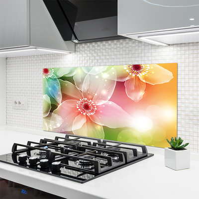 Painel vidro cozinha Flor Planta Natureza Arte