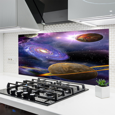Painel vidro cozinha Espaço Planetas Universo