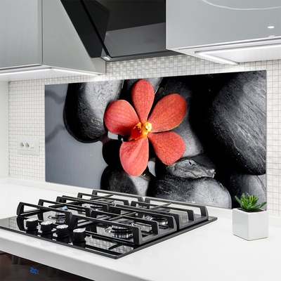 Painel vidro cozinha Arte em Pedras de Flores