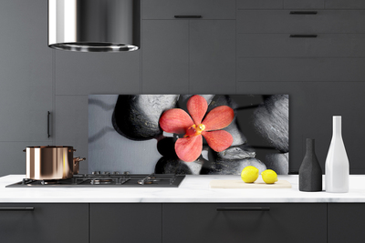 Painel vidro cozinha Arte em Pedras de Flores