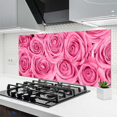 Painel cozinha Planta de flores rosas