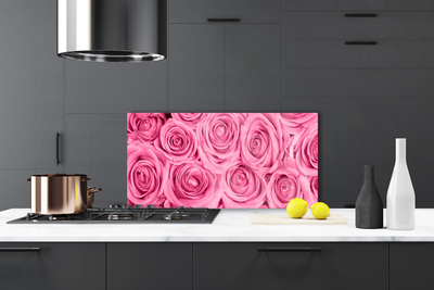 Painel cozinha Planta de flores rosas