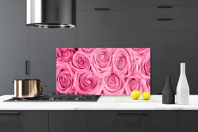 Painel cozinha Planta de flores rosas