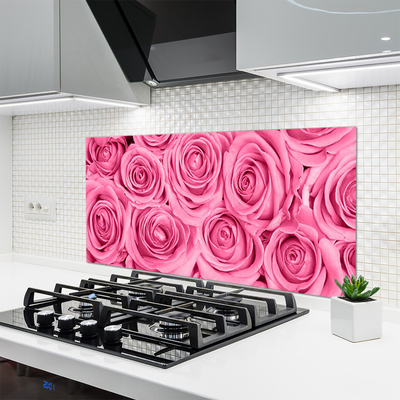 Painel cozinha Planta de flores rosas
