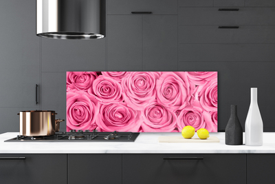 Painel cozinha Planta de flores rosas