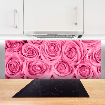 Painel cozinha Planta de flores rosas