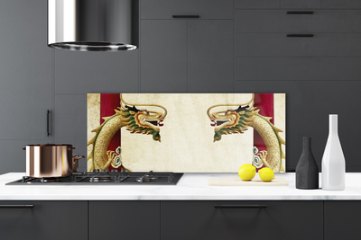 Painel vidro cozinha Arte do Dragão