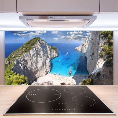 Painel vidro cozinha Paisagem da Praia da Montanha da Baía