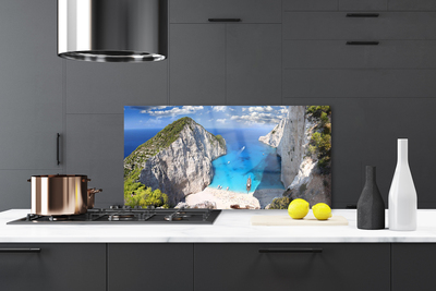 Painel vidro cozinha Paisagem da Praia da Montanha da Baía