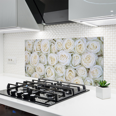 Painel cozinha Planta de flores rosas