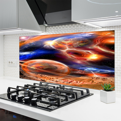 Painel vidro cozinha Universo de Abstração