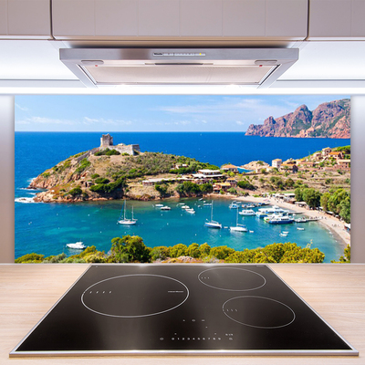 Painel vidro cozinha Paisagem da Praia da Montanha da Baía