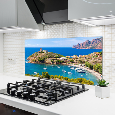 Painel vidro cozinha Paisagem da Praia da Montanha da Baía